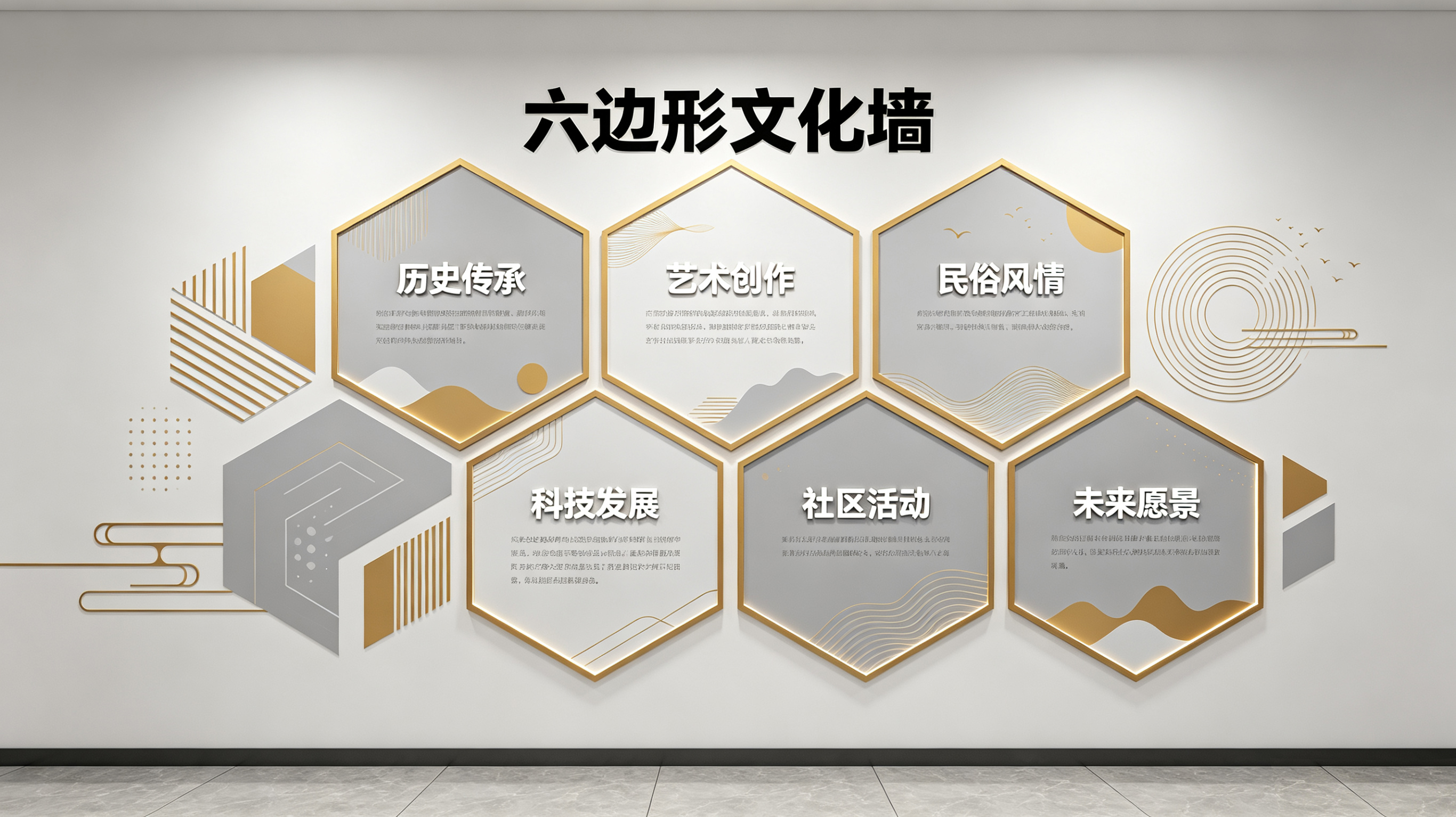 宝丰企业文化墙 | 六边形信息美学